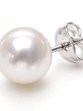 ✨ New Artisan White Freshwater Pearl Stud Earrings 8mm Round Classic Luxury
